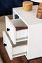 Nordure Glimmer Mesita de Noche Blanca y Negra 45.2x50x29.5 cm
